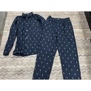 Polo Ralph Lauren Blue Pajamas With Logo Pattern Men’s Size L
